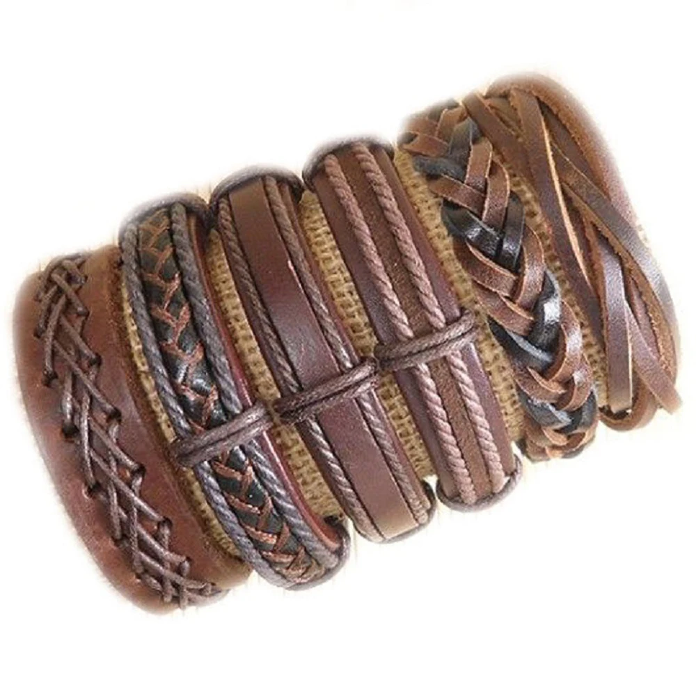 Wholesale 6Pcs/set Charm Handmade Woven Men Leather Bracelets Women Vintage 2019 Bangle Male Jewelry Accessories H23
Wholesale 6Pcs/set Charm Handmade Woven Men Leather Bracelets Women Vintage 2019 Bangle Male Jewelry Accessories H23