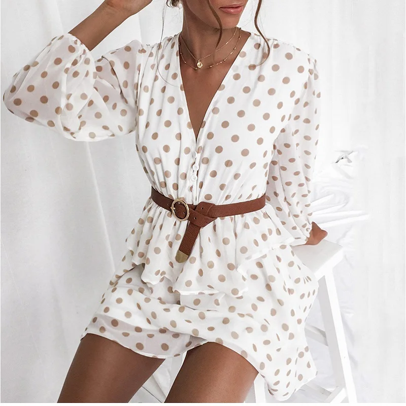 Elegant Polka Dot See Through Chiffon Vintage Dresses Women Spring Summer Long Sleeve Beige Beach Party Sundress without belt
Elegant Polka Dot See Through Chiffon Vintage Dresses Women Spring Summer Long Sleeve Beige Beach Party Sundress without belt