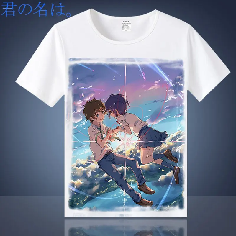 You Name kimi no na wa Cosplay T-shirts Miyamizu Mitsuha Tops Tachibana Taki Printed Short-Sleeve Tees Fashion Costumes
You Name kimi no na wa Cosplay T-shirts Miyamizu Mitsuha Tops Tachibana Taki Printed Short-Sleeve Tees Fashion Costumes