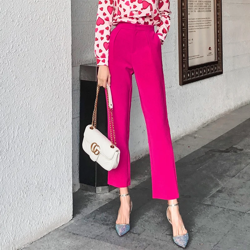 Rose Red Harem Pants Nine Points Female 2019 New Korean Fashion Elegance Feet Pants High Waist Slim Office Ladies Women Pants
Rose Red Harem Pants Nine Points Female 2019 New Korean Fashion Elegance Feet Pants High Waist Slim Office Ladies Women Pants