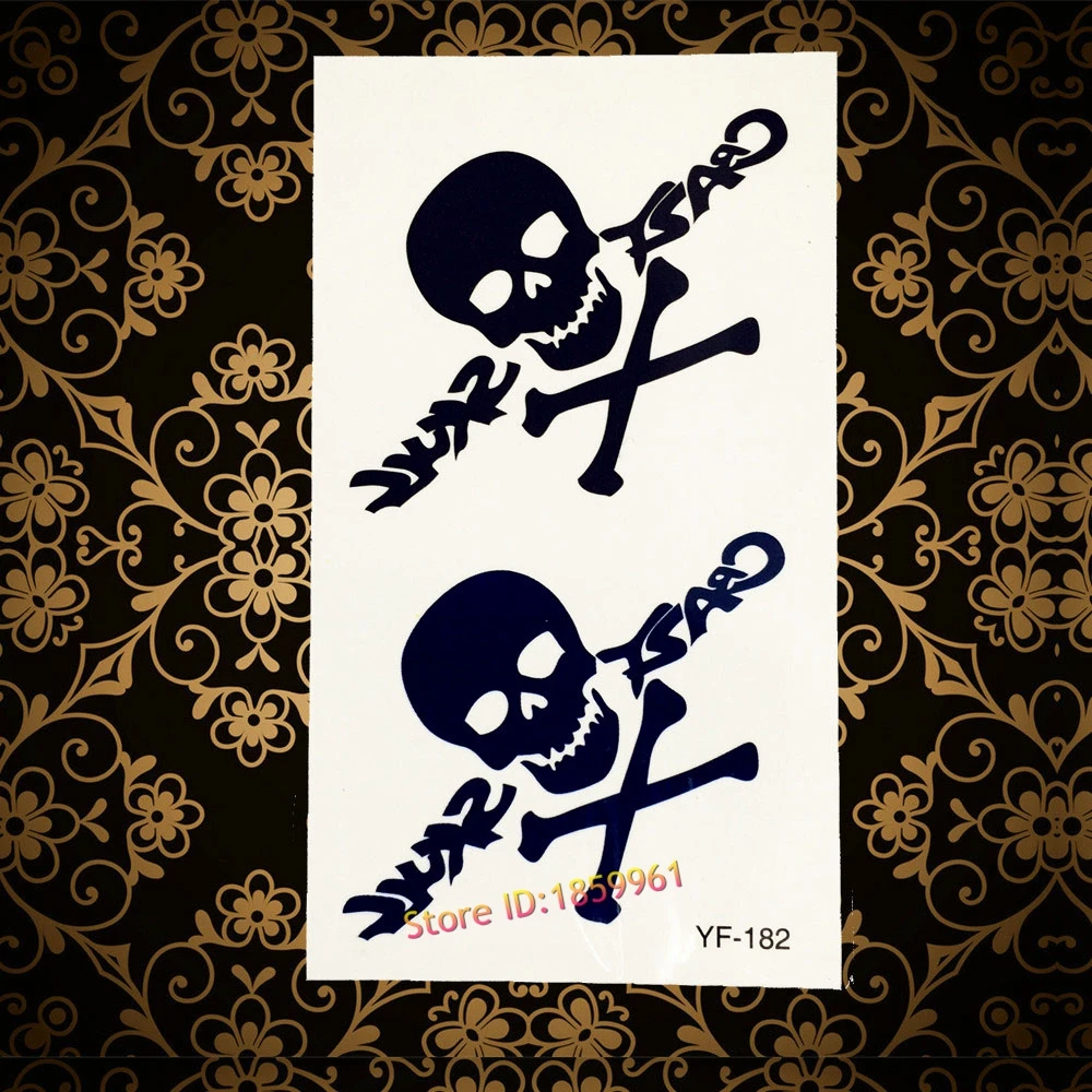 Hot Halloween Style Flash Tattoos Men Women Arm Makeup AF182 Black Blue Evil Skull Death Waterproof Temporary Tattoo Paper Paste
Hot Halloween Style Flash Tattoos Men Women Arm Makeup AF182 Black Blue Evil Skull Death Waterproof Temporary Tattoo Paper Paste