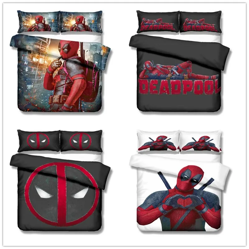 2019 New Marvel Deadpool 3D bedding set Adult Boy Children room decor Duvet Covers Pillowcases bedclothes bed linen Gifts
2019 New Marvel Deadpool 3D bedding set Adult Boy Children room decor Duvet Covers Pillowcases bedclothes bed linen Gifts