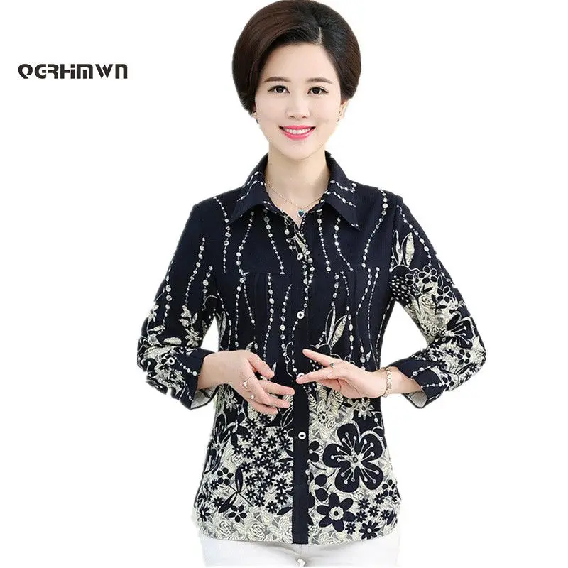 2017 The Elderly Women Spring and Autumn Blouse Fashion Long Sleeve Turn Down Collar Printed Middle-aged Mother Shirt
2017 The Elderly Women Spring and Autumn Blouse Fashion Long Sleeve Turn Down Collar Printed Middle-aged Mother Shirt