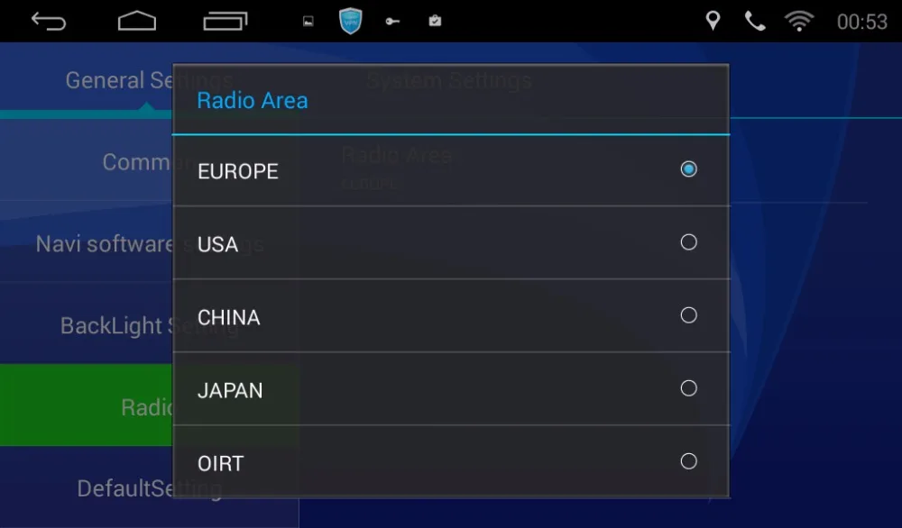 radio area