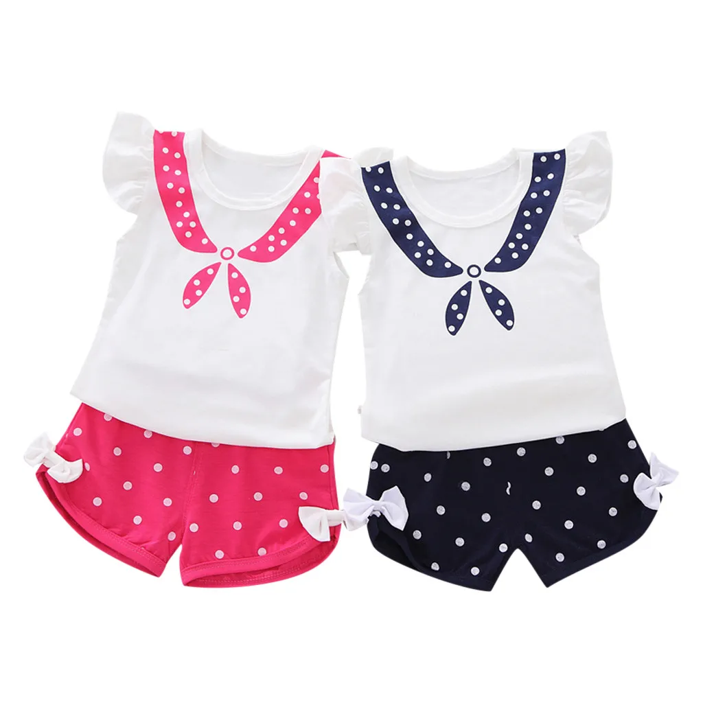 SZYADEOU Summer Toddler Baby Kid Girl Fly Sleeve Ruffles Dot Top Bowknot Short Pant Outfits Set bebe vetement Fille L4
SZYADEOU Summer Toddler Baby Kid Girl Fly Sleeve Ruffles Dot Top Bowknot Short Pant Outfits Set bebe vetement Fille L4