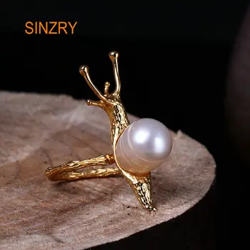 Sinzry Personality 925 sterling silver handmade open end adjustable rings natural pearl snail creative ring lady fine jewelry
Sinzry Personality 925 sterling silver handmade open end adjustable rings natural pearl snail creative ring lady fine jewelry