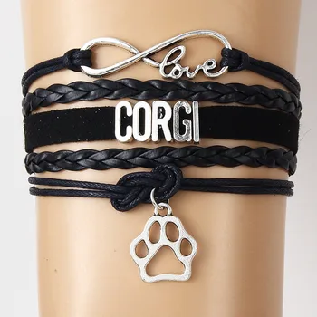 (10pcs/lot) Infinity Love CORGI Bracelet Dog Paw Charm Multilayer Leather Rope Wrap Bracelets & Bangles For Women Men Jewelry
(10pcs/lot) Infinity Love CORGI Bracelet Dog Paw Charm Multilayer Leather Rope Wrap Bracelets & Bangles For Women Men Jewelry