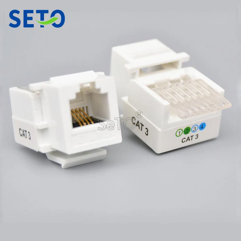 SeTo RJ11 Cat3 Telephone Module RJ11 Cat3 Connector Keystone For Wall Plate Socket
SeTo RJ11 Cat3 Telephone Module RJ11 Cat3 Connector Keystone For Wall Plate Socket