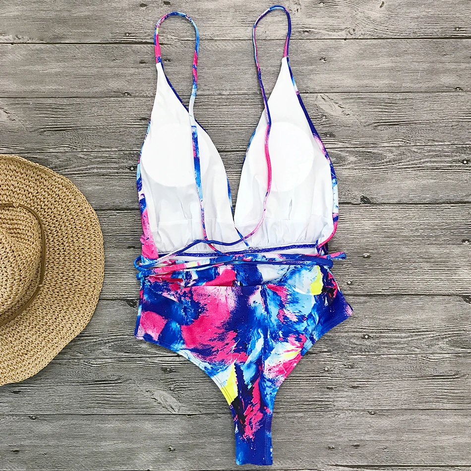 Miami Brand| Wrap String Multiway One Piece Swimsuit Sexy Deep V Backless Beach Wear Monokini Miami Brand| Wrap String Multiway One Piece Swimsuit Sexy Deep V Backless Beach Wear Monokini
