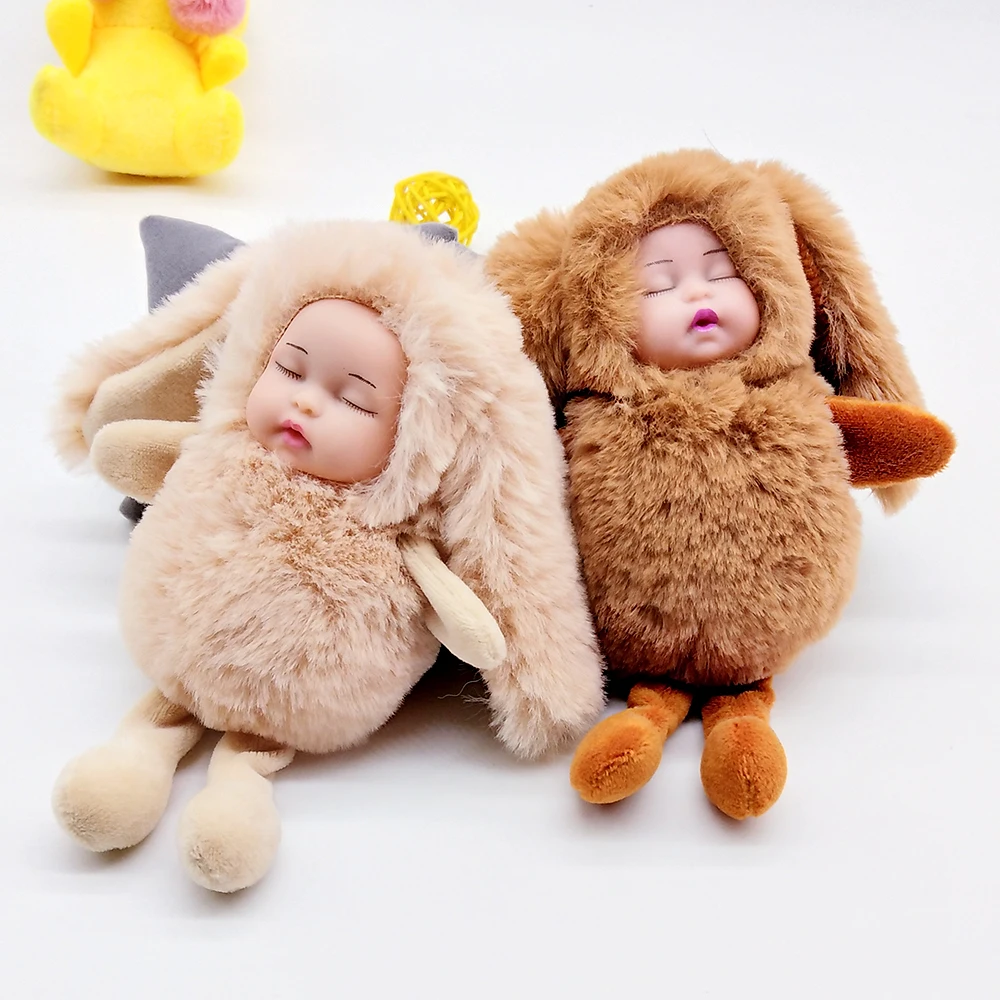Fashion jewelry Big Size Sleeping Baby Doll Keychain Rabbit Ear Pompom Fake Fur Key Chain Car Keyring Women Big Ear Key Holder
Fashion jewelry Big Size Sleeping Baby Doll Keychain Rabbit Ear Pompom Fake Fur Key Chain Car Keyring Women Big Ear Key Holder