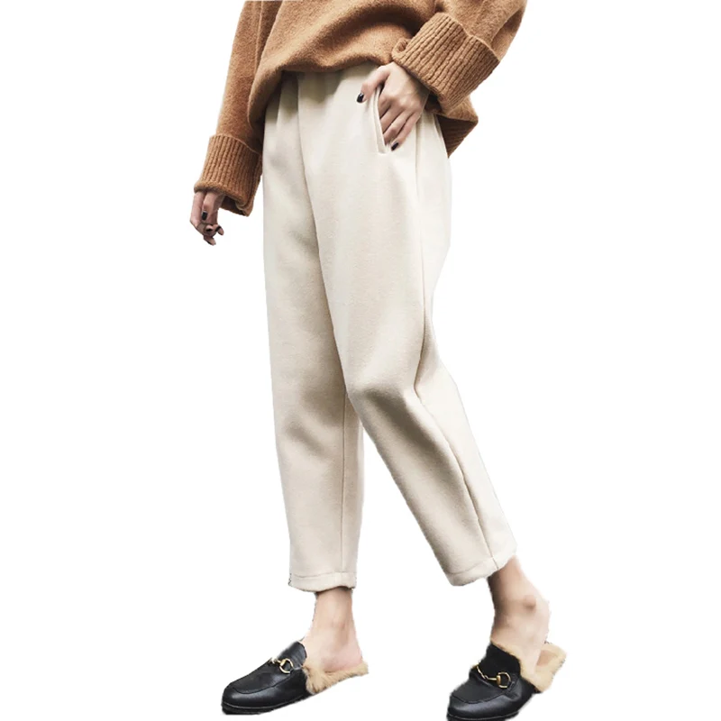 New Autumn Winter Women's Woolen Harem Pants Ladies Thicken Wool Warm Pants Plus Size 4XL Loose Sweatpants Elastic Waist Trouser
New Autumn Winter Women's Woolen Harem Pants Ladies Thicken Wool Warm Pants Plus Size 4XL Loose Sweatpants Elastic Waist Trouser