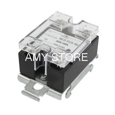 

DIN Rail Mount Single Phase Black Solid State Relay SSR 10A 3-32VDC 24-480VAC