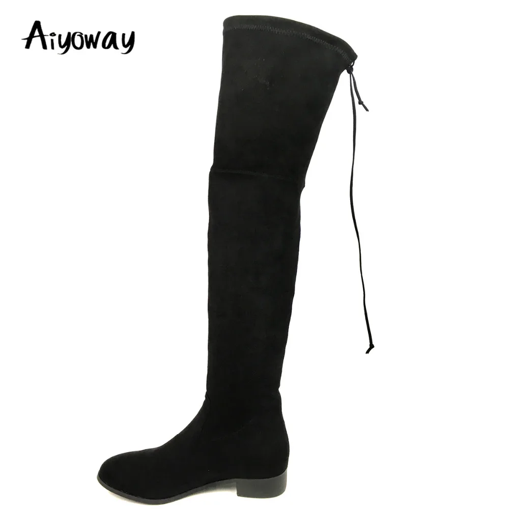 Aiyoway Fashion Women Ladies Round Toe Flat Over Knee Boots Winter Autumn Warm Long Boots Black Slip On Comfortable US Size 5~12
Aiyoway Fashion Women Ladies Round Toe Flat Over Knee Boots Winter Autumn Warm Long Boots Black Slip On Comfortable US Size 5~12
