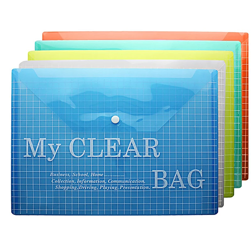 Transparent File Folders Multicolour Clear A4 File Bags with Snap Button File Folder Stationery Organizer
Transparent File Folders Multicolour Clear A4 File Bags with Snap Button File Folder Stationery Organizer