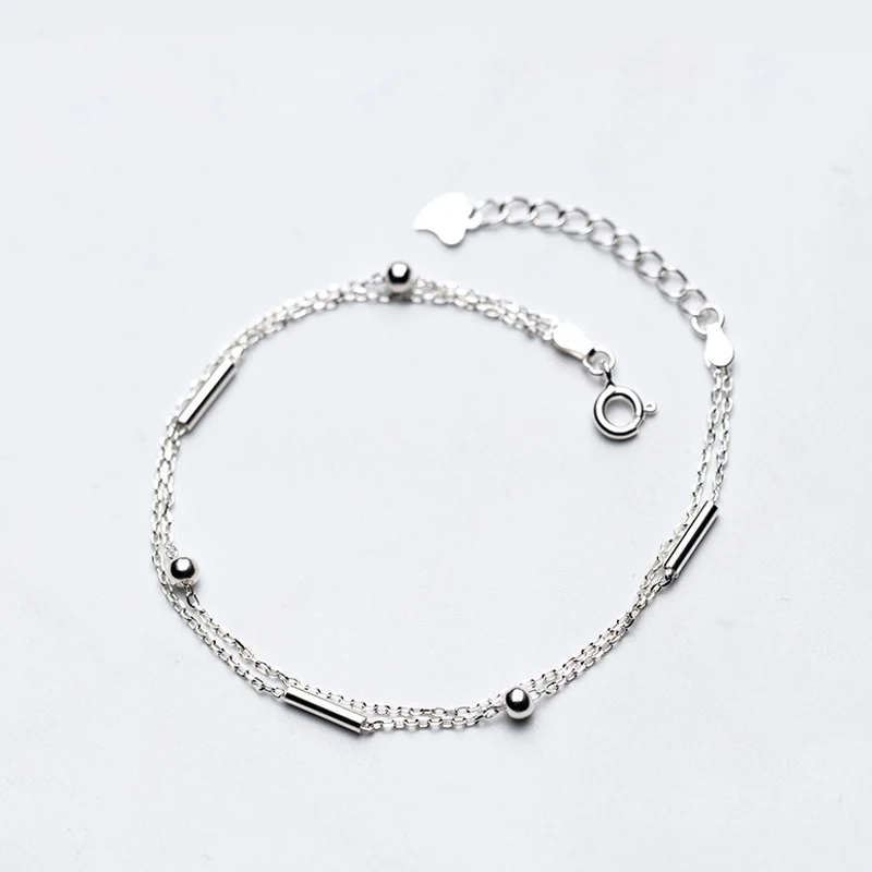 La MaxZa Double Layer Chain Tube Bead 925 Sterling Silver Jewelry Bracelets For Women Trendy Girls Silver 925 Bracelet Woman
La MaxZa Double Layer Chain Tube Bead 925 Sterling Silver Jewelry Bracelets For Women Trendy Girls Silver 925 Bracelet Woman