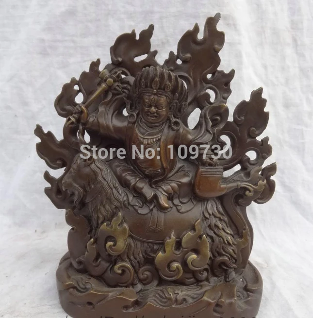 bir 002788 8" Tibet Pure Bronze Vajra Dharma Mahakala Buddha Statue Ride Wealth Sheep Joss
bir 002788 8" Tibet Pure Bronze Vajra Dharma Mahakala Buddha Statue Ride Wealth Sheep Joss