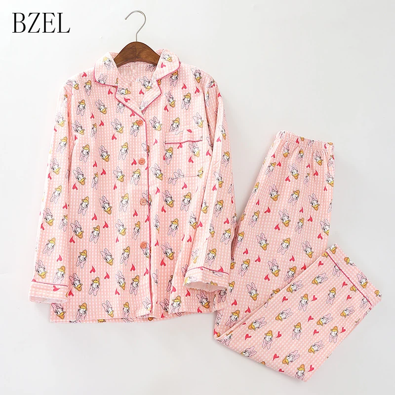 BZEL Plus Size S-L Women Pajamas Turn-down Collar Cotton Sleepwear 2 Two Piece Set Casual Pajama Sets New Cartoon Sleep Lounge
BZEL Plus Size S-L Women Pajamas Turn-down Collar Cotton Sleepwear 2 Two Piece Set Casual Pajama Sets New Cartoon Sleep Lounge