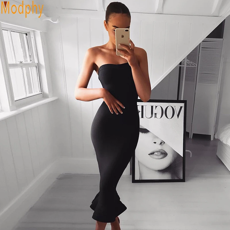 Women winter fall 2018 strapless celebrity HL bandage dress black mermaid flare off shoulder midi bodycon club party dress HL433
Women winter fall 2018 strapless celebrity HL bandage dress black mermaid flare off shoulder midi bodycon club party dress HL433