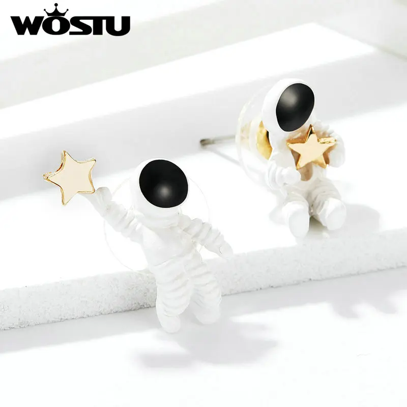 WOSTU Creative Design Starry Sky Space Star Asymmetrical Astronaut Small Stud Earrings For Women Girl Korea Style Jewelry FOE034
WOSTU Creative Design Starry Sky Space Star Asymmetrical Astronaut Small Stud Earrings For Women Girl Korea Style Jewelry FOE034