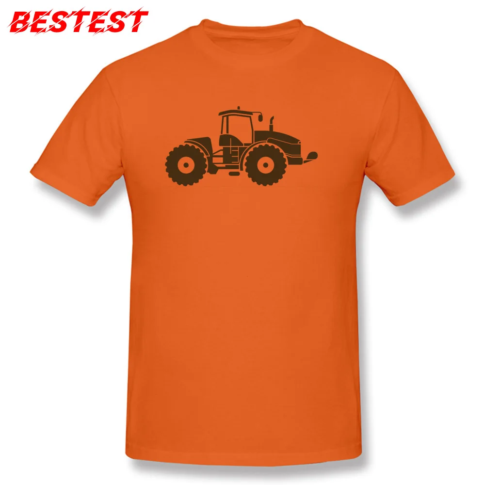Comics agricultural farmer tractor Normal Short Sleeve Summer/Autumn Tees New Arrival O Neck All Cotton T-Shirt Men T-shirts agricultural farmer tractor orange