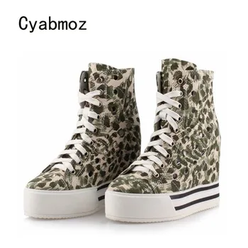 

Cyabmoz Women Shoes Woman Denim Platform Wedge High heels Height increasing Party Shoes Zapatillas deportivas Zapatos mujer