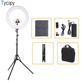 Tycipy 18" Photography Led Ring Light 448pcs Dimmalbe Camera Phone Video Photography Ring Light Lamp With Camera Tripod Stand 
Tycipy 18" Photography Led Ring Light 448pcs Dimmalbe Camera Phone Video Photography Ring Light Lamp With Camera Tripod Stand