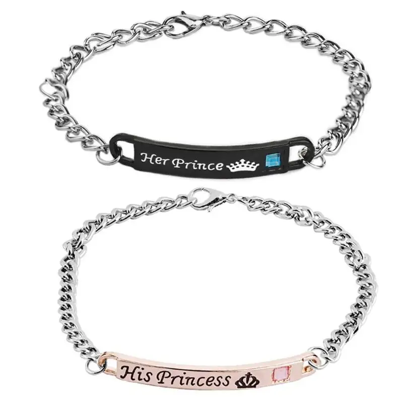 Couple Bracelets High Quality Charm Bracelet for Lovers Gift Fashion Women Men Letter Print Crown Couple Bracelet Jewelry
Couple Bracelets High Quality Charm Bracelet for Lovers Gift Fashion Women Men Letter Print Crown Couple Bracelet Jewelry