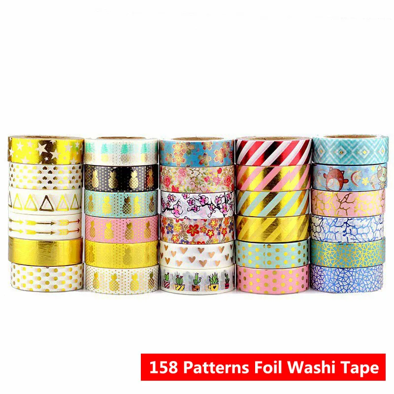 Foil Washi Tape 2018 NEW 149Patterns 150pcs/Lot Decorative Stationery Tape Kawaii Scrapbooking Tools 1.5cm *10m for Wholesale
Foil Washi Tape 2018 NEW 149Patterns 150pcs/Lot Decorative Stationery Tape Kawaii Scrapbooking Tools 1.5cm *10m for Wholesale