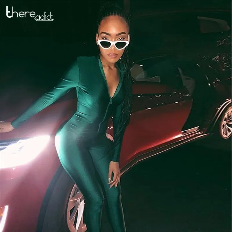 Front Zipper High Neck Bodycon Full Length Jumpsuit Women Rompers Long Sleeve Bandage Skinny Overalls Sexy Jumpsuits
Front Zipper High Neck Bodycon Full Length Jumpsuit Women Rompers Long Sleeve Bandage Skinny Overalls Sexy Jumpsuits