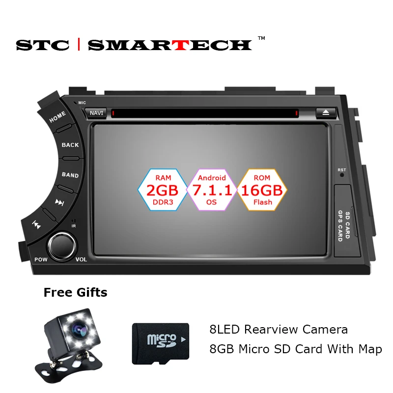 SMARTECH 2 Din Android 7 1 2 OS font b Car b font DVD Player font