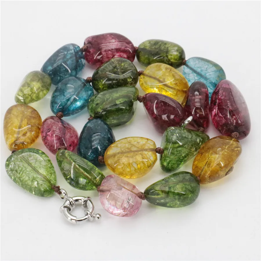 Multicolored Irregular All-match Jewelry 12-16mm Tourmaline Stone Necklace Girl Women Fashion Collocation Wholesale Price 18''
Multicolored Irregular All-match Jewelry 12-16mm Tourmaline Stone Necklace Girl Women Fashion Collocation Wholesale Price 18''