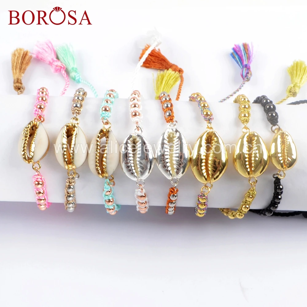 BOROSA 5 шт. оптовая продажа натуральная раковина Каури плетеная веревка Adjustabe браслет HD0011
BOROSA 5 шт. оптовая продажа натуральная раковина Каури плетеная веревка Adjustabe браслет HD0011