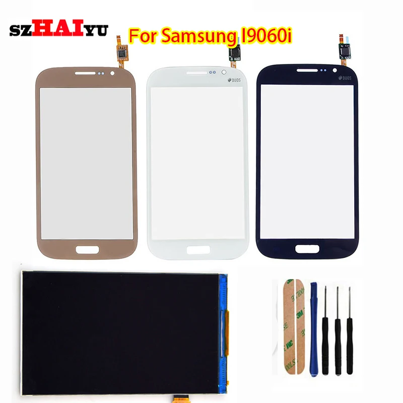 LCD Display + Front Touch Screen Digitizer Glass Panel for Samsung Galaxy Grand Neo plus I9060i + Sticker + Free Tools
LCD Display + Front Touch Screen Digitizer Glass Panel for Samsung Galaxy Grand Neo plus I9060i + Sticker + Free Tools