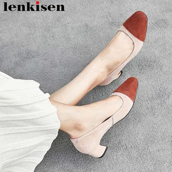 2018 superstars mixed colors full grain leather med thick heels shallow slip on pumps square toe simple style leisure shoes L31
2018 superstars mixed colors full grain leather med thick heels shallow slip on pumps square toe simple style leisure shoes L31