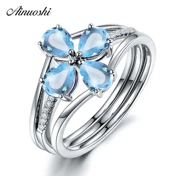 AINUOSHI 6 Carat Pear Cut Natural Gem Bridal Band 3 pieces Ring Sets Pure 925 Silver Natural Sky Blue Topaz Ring Set for Woman
AINUOSHI 6 Carat Pear Cut Natural Gem Bridal Band 3 pieces Ring Sets Pure 925 Silver Natural Sky Blue Topaz Ring Set for Woman