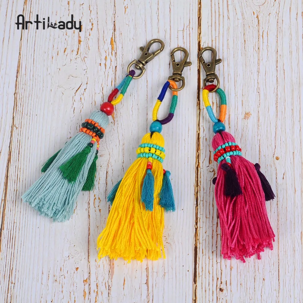Artilady boho tassel keychain bag charm boho key chain key holder entic jewelry gift for women
Artilady boho tassel keychain bag charm boho key chain key holder entic jewelry gift for women