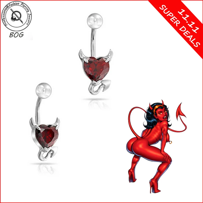 Women Fashion 316L Stainless Garnet Heart Zircon Crystal Devil Belly Button Ring Navel Piercing Nombril Ombligo Body Jewelry 14g
Women Fashion 316L Stainless Garnet Heart Zircon Crystal Devil Belly Button Ring Navel Piercing Nombril Ombligo Body Jewelry 14g