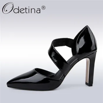 Odetina 2018 New Fashion Women's Pumps High Heels Pointed Toe Slip on Thick Heels Sexy Ladies Party Dress Shoes Patent Leather
Odetina 2018 New Fashion Women's Pumps High Heels Pointed Toe Slip on Thick Heels Sexy Ladies Party Dress Shoes Patent Leather