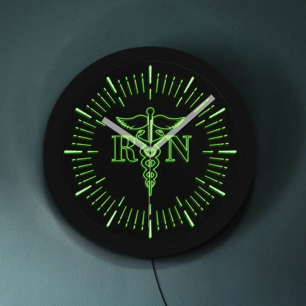 Registered Nurse Caduceus Medical Logo LED Backlight Modern Wall Clock Gift For Nurse Certified Nurse Anesthetist Wall Light
Registered Nurse Caduceus Medical Logo LED Backlight Modern Wall Clock Gift For Nurse Certified Nurse Anesthetist Wall Light