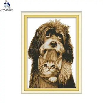 Joy Sunday The Dog Gently Bites the Kitten Cross Stitch Kits 11CT Printed Fabric 14CT Canvas Chinese Embroidery Needlework
Joy Sunday The Dog Gently Bites the Kitten Cross Stitch Kits 11CT Printed Fabric 14CT Canvas Chinese Embroidery Needlework