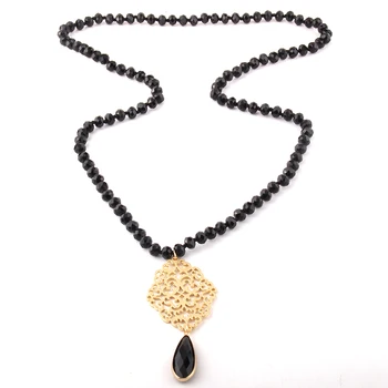 Fashion Bohemian Jewelry Glass Crystal Knotted Metall Grid Links Crystal Drop Necklaces For Women Ethnic Necklace
Fashion Bohemian Jewelry Glass Crystal Knotted Metall Grid Links Crystal Drop Necklaces For Women Ethnic Necklace