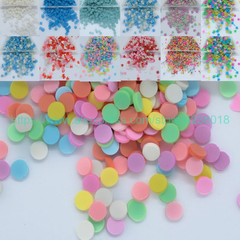 65g 4-6mm star/flower/dot/snowflake shaped Polymer Clay For Filler For DIY Supplies Candy Fake Cake Dessert Mud Particles
65g 4-6mm star/flower/dot/snowflake shaped Polymer Clay For Filler For DIY Supplies Candy Fake Cake Dessert Mud Particles