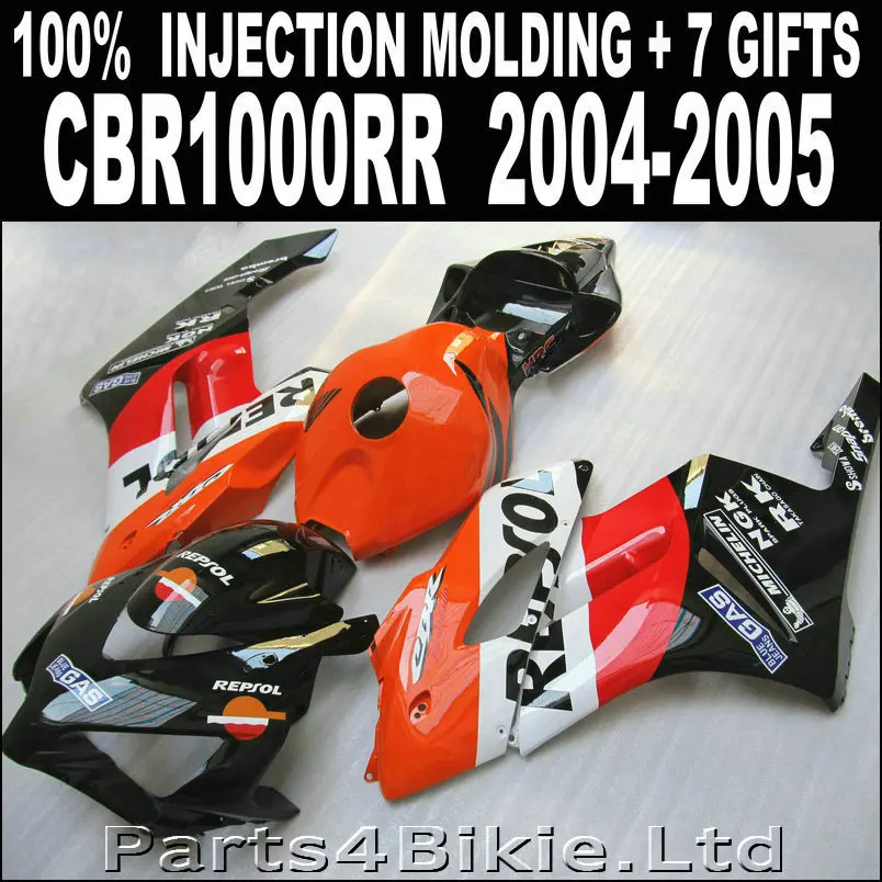 7 Gifts fairings for HONDA CBR 1000 RR 2004 2005 fairings hot sale fairing 04 05 cbr1000rr glaring orange white black RBH67
7 Gifts fairings for HONDA CBR 1000 RR 2004 2005 fairings hot sale fairing 04 05 cbr1000rr glaring orange white black RBH67