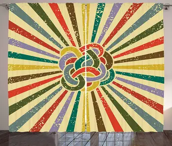 Vintage Rainbow Kitchen Curtains Sixties Style Tangled Doodle Stripes Colorful Burst of Lines Background Window Decor Panel
Vintage Rainbow Kitchen Curtains Sixties Style Tangled Doodle Stripes Colorful Burst of Lines Background Window Decor Panel