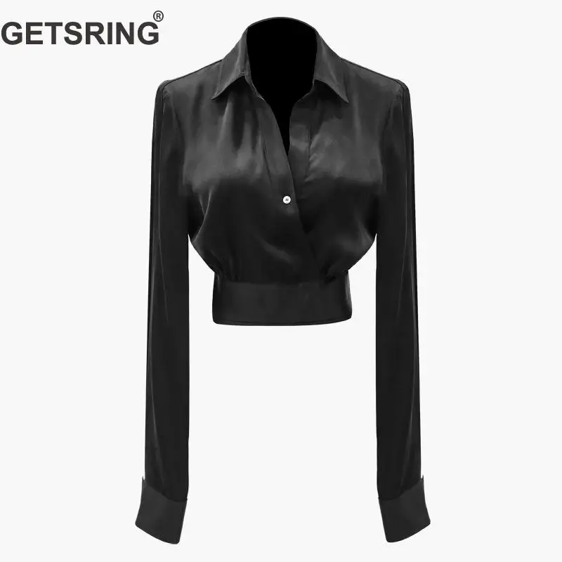 GETSRING Women Blouses Cotton Black Shirt Long Sleeve Sexy Short Shirts High Waist Elastic Buttons Slim All Match Women Tops New
GETSRING Women Blouses Cotton Black Shirt Long Sleeve Sexy Short Shirts High Waist Elastic Buttons Slim All Match Women Tops New
