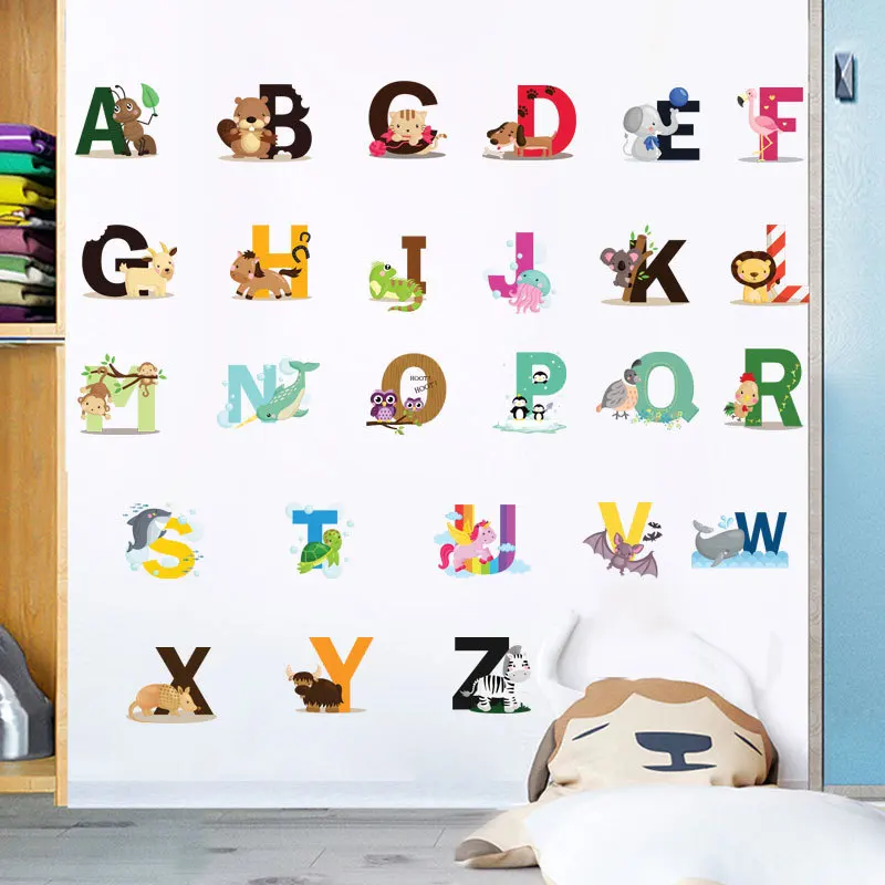 ABC Letter Kids Room Decoration PVC Wall Sticker DIY Cartoon Animal Nursery Baby Bedroom Wall Decals Adhesive Poster
ABC Letter Kids Room Decoration PVC Wall Sticker DIY Cartoon Animal Nursery Baby Bedroom Wall Decals Adhesive Poster