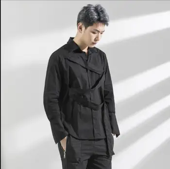 2018 new spring hair stylist fashion shirt men personality Korean version of the woven bandwidth loose long sleeve shirts
2018 new spring hair stylist fashion shirt men personality Korean version of the woven bandwidth loose long sleeve shirts