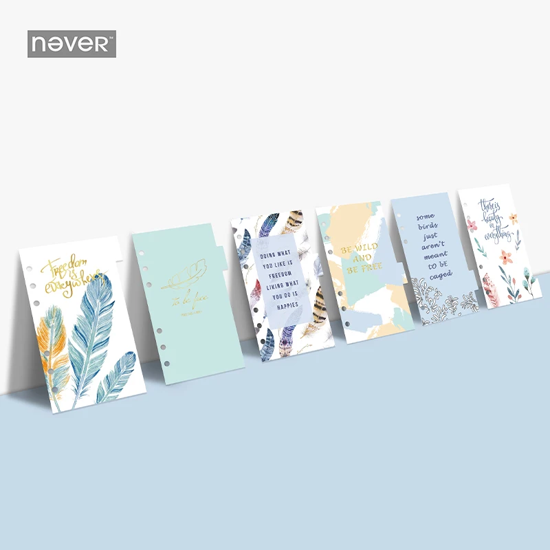 Hot Selling 6 Sheets/Set Handbook Separator Page Feather Inner Paper Index Page Index Paper Refill Flyer Agenda Planner
Hot Selling 6 Sheets/Set Handbook Separator Page Feather Inner Paper Index Page Index Paper Refill Flyer Agenda Planner