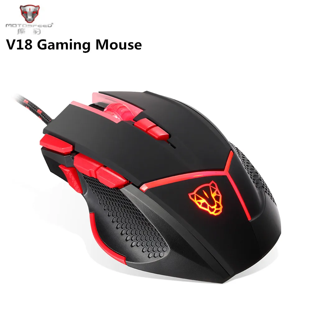 Original Motospeed V18 Gaming Mouse USB Wired Computer Mouse 9 Keys Gamer 4000DPI Optical Max 4000DPI Monochrome Red Version
Original Motospeed V18 Gaming Mouse USB Wired Computer Mouse 9 Keys Gamer 4000DPI Optical Max 4000DPI Monochrome Red Version