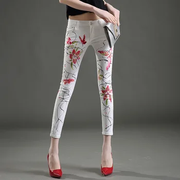 2017 New Spring Summer Printing Women Jeans White Denim Pants Long Trousers Painting Skinny Jean Casual Pencil Jean Ankle-length
2017 New Spring Summer Printing Women Jeans White Denim Pants Long Trousers Painting Skinny Jean Casual Pencil Jean Ankle-length